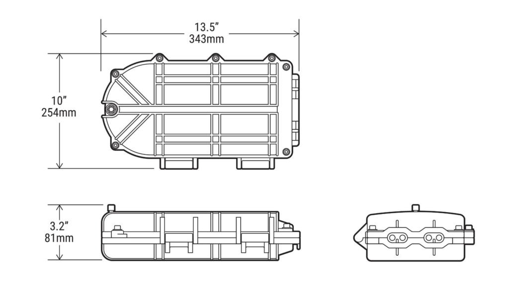 Fiber Optic Accessories - 24 Fiber OSP Splice Closure - Dimensions