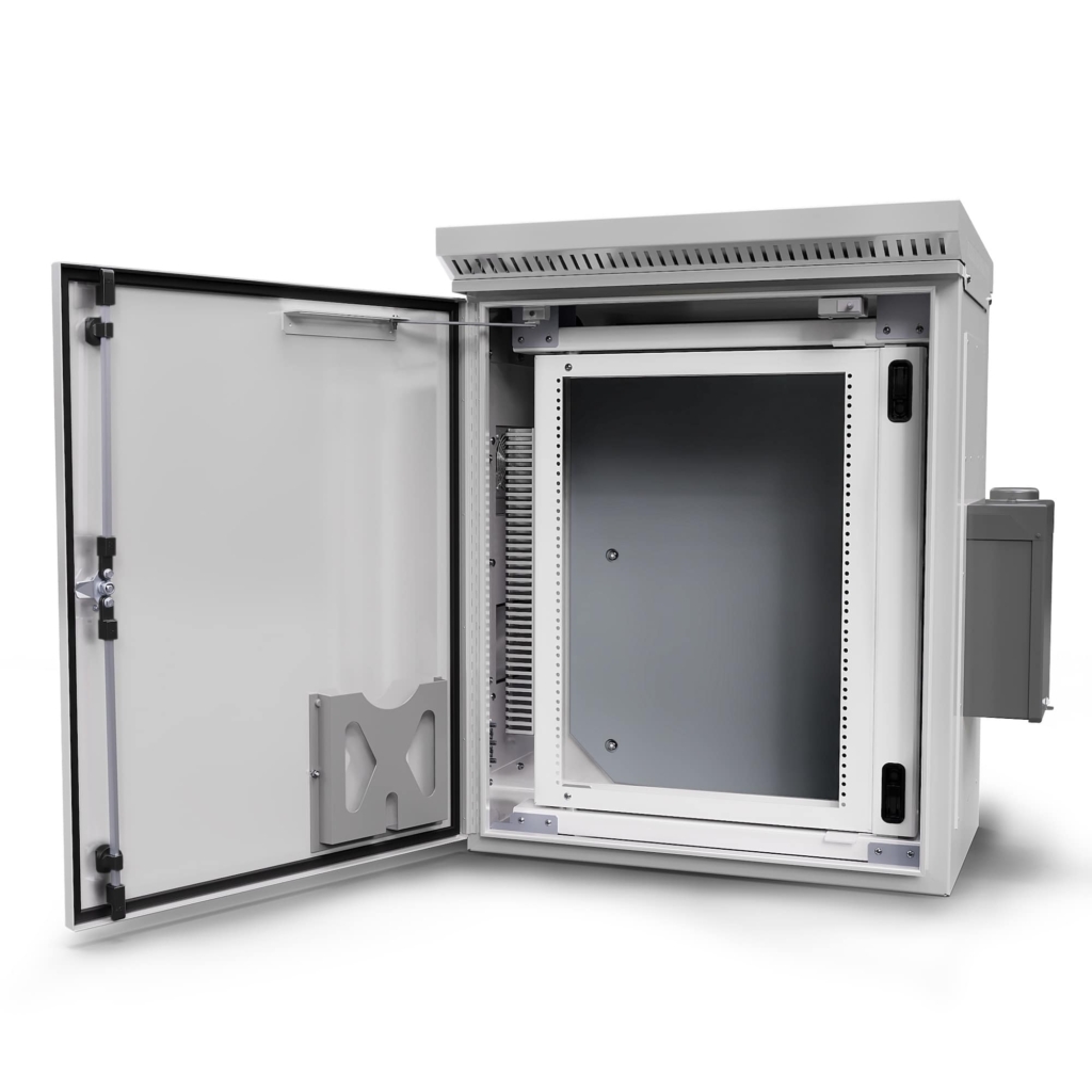 Enclosures - CORE- 36" x 30" x 20" Communications Outdoor Rack Enclosure - Front Door Open AC