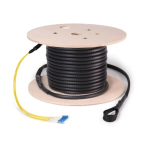 Preterminated Fiber Optic Cable, Armored, 6F, Singlemode, LC Connectors