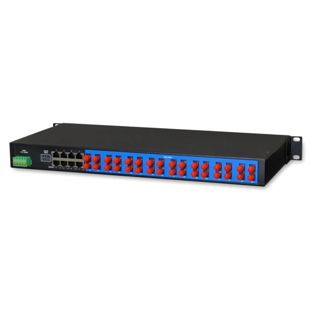 Industrial Ethernet Switches - 8+16 Ethernet Fiber Switch - Rear