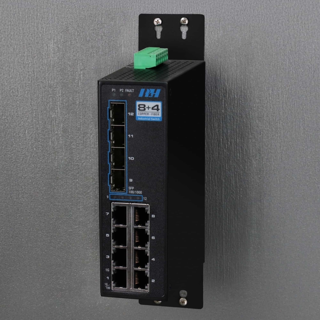 Industrial Ethernet Switches - 8+4 Gigabit SFP Switch - Wall Mount