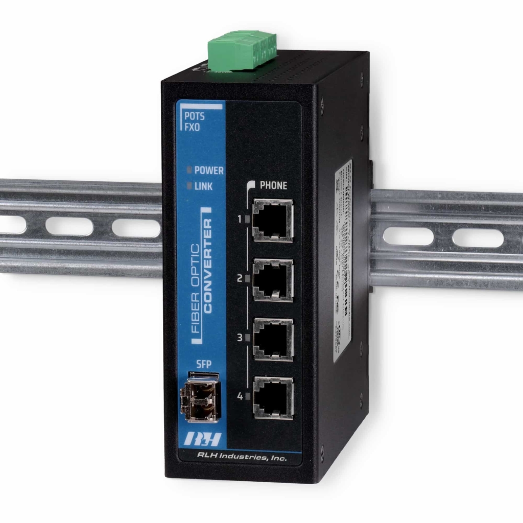 Industrial Media Converters - 4 Line POTS Fiber Link System - FXO