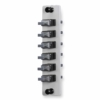 MTP Gray - MTP 6-Position Adapter Plate loaded with Simplex Adapters (Black), Gray