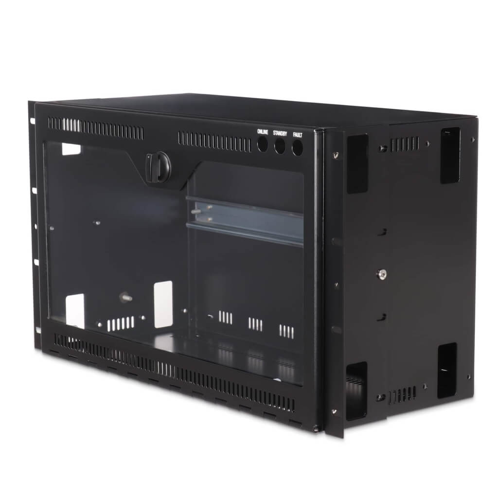 Custom Enclosure - Rack Mountable DIN Enclosure - Angled Closed